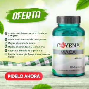 Maca 4000 mg – Energía, libido y balance hormonal | Cayena Shop