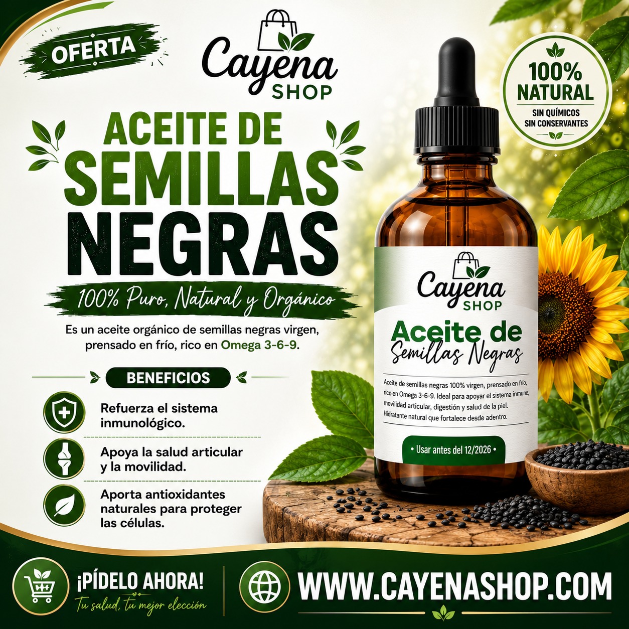 Aceite de Semillas negra organica 60 ml 1 Aceite de semillas negra
