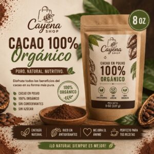 Cacao 100% organico , 227 g.